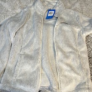 White/grey teddy sweater
